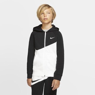 Hanorace Nike Sportswear Swoosh Full-Zip Baieti Albi Negrii Albi | ZFQW-29103